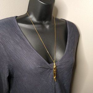Decorative Long Pendant Necklace 23 3/4 Inches